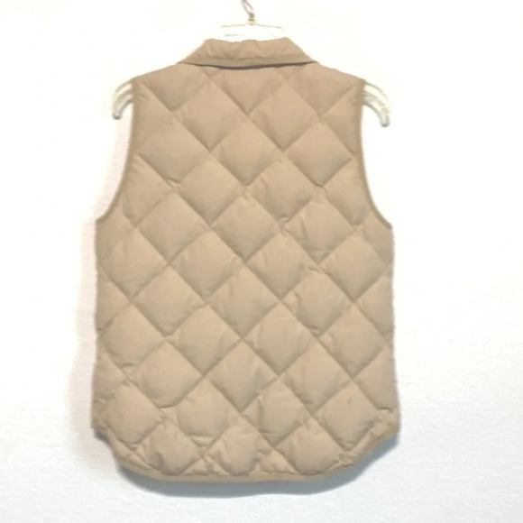 J. Crew Beige Sleeveless Full Zipper Down Filled Quilted Puffer Vest Size Small - Picture 6 of 11